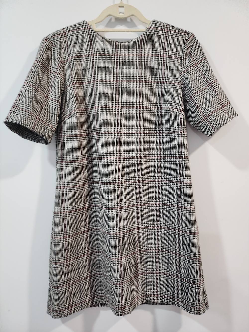 Zara Black, White & Red Plaid Mini Shift Dress